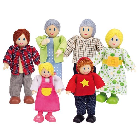 Hape 6-tlg. Set Puppenfamilie