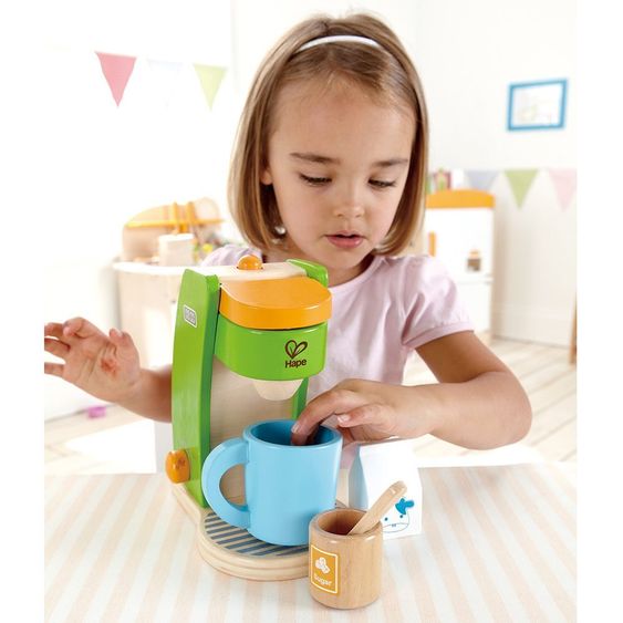 Hape Holz-Kaffeemaschine mit 5-tlg. Zubehör