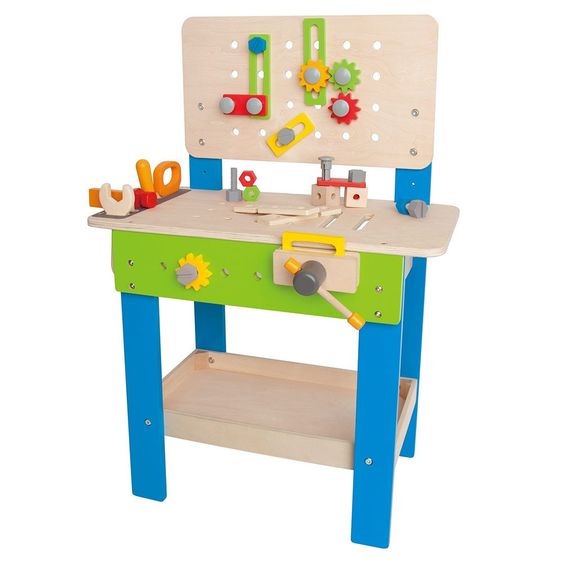 Hape Meister workbench with large set of accessories