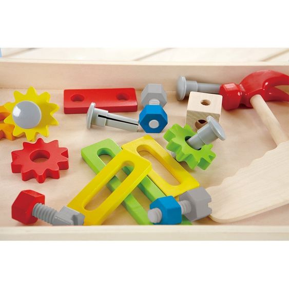 Hape Meister workbench with large set of accessories