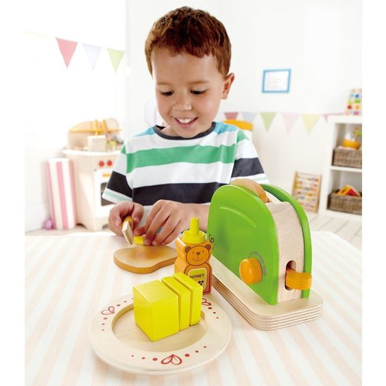 Hape Pop-Up Toaster mit Frühstücks-Set aus Holz