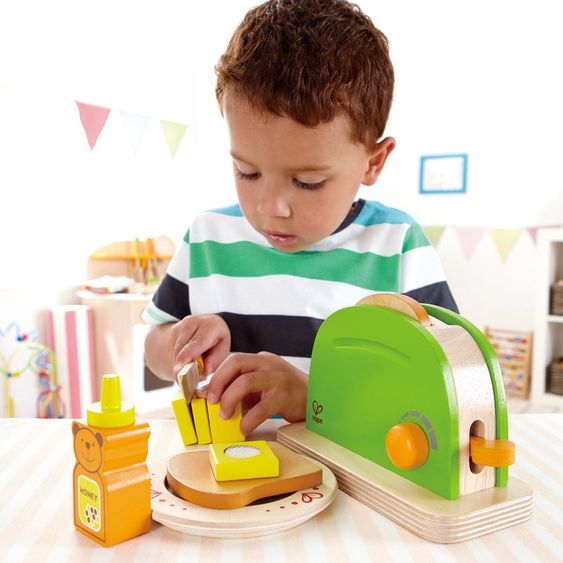 Hape Pop-Up Toaster mit Frühstücks-Set aus Holz