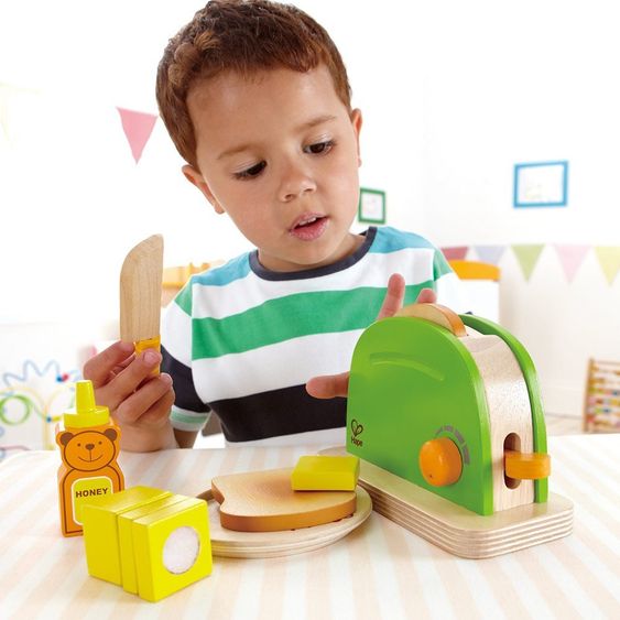 Hape Pop-Up Toaster mit Frühstücks-Set aus Holz