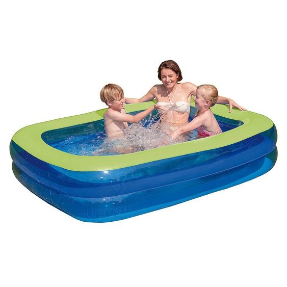 Happy People Piscina per famiglie 200 x 150 x 50 cm - Blu-Verde