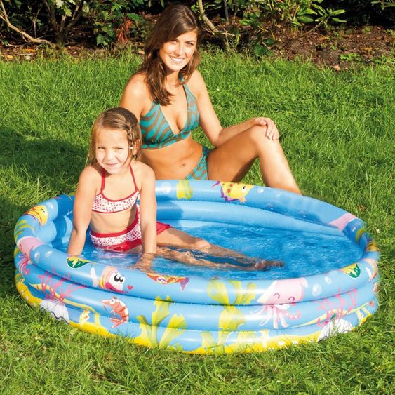 Happy People Paddling pool Round 122 x 25 cm - Sea World - Blue