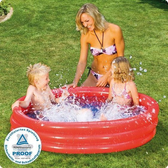 Happy People Pool Uni rund 150x35 cm - Rot