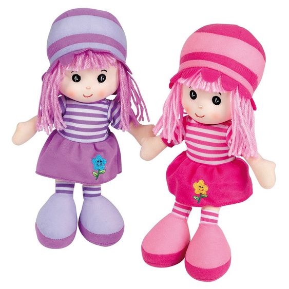 Happy People Stoffpuppe Girlie mit Schlenkerbeinen 30 cm - verschiedene Designs
