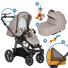 2in1 baby carriage set Racer GTS up to 22 kg load capacity with folding bag Trend, mosquito net, rain cover, pacifier chain & play animal - Hedgehog Love