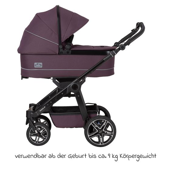 Hartan 2in1 Kombi-Kinderwagen-Set Rock IT GTR Outdoor bis 22 kg belastbar mit Knickschieber, Handbremse, Sportsitz, Falttasche Premium & Regenschutz - Amethyst