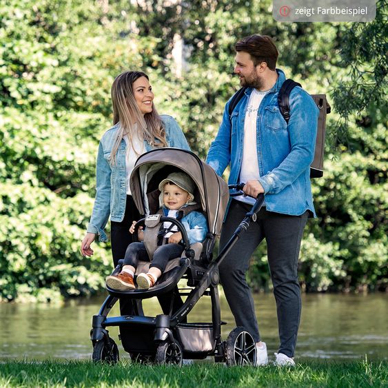 Hartan 2in1 Kombi-Kinderwagen-Set Rock IT GTR Outdoor bis 22 kg belastbar mit Knickschieber, Handbremse, Sportsitz, Falttasche Premium & Regenschutz - Amethyst