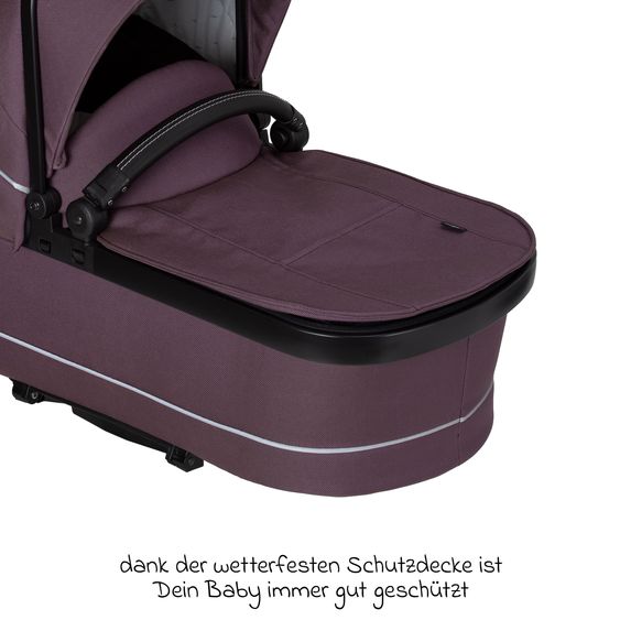 Hartan 2in1 Kombi-Kinderwagen-Set Rock IT GTR Outdoor bis 22 kg belastbar mit Knickschieber, Handbremse, Sportsitz, Falttasche Premium & Regenschutz - Amethyst