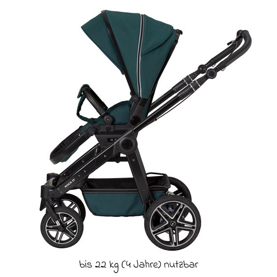 Hartan 2in1 Kombi-Kinderwagen-Set Rock IT GTR Outdoor bis 22 kg belastbar mit Knickschieber, Handbremse, Sportsitz, Falttasche Premium & Regenschutz - Leaf