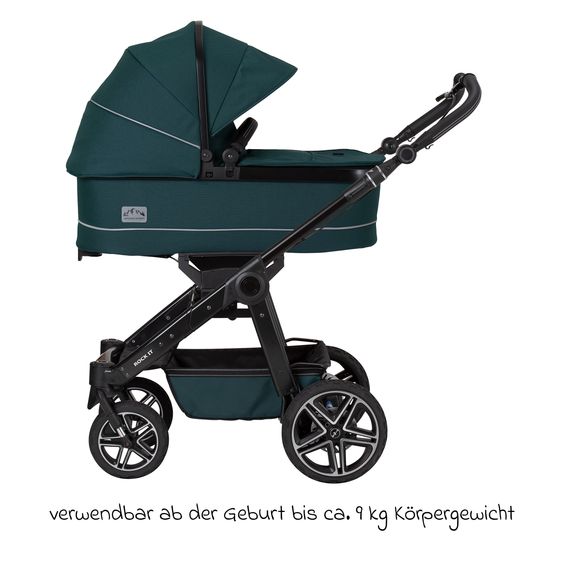 Hartan 2in1 Kombi-Kinderwagen-Set Rock IT GTR Outdoor bis 22 kg belastbar mit Knickschieber, Handbremse, Sportsitz, Falttasche Premium & Regenschutz - Leaf