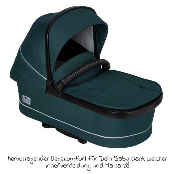 Hartan 2in1 Kombi-Kinderwagen-Set Rock IT GTR Outdoor bis 22 kg belastbar mit Knickschieber, Handbremse, Sportsitz, Falttasche Premium & Regenschutz - Leaf