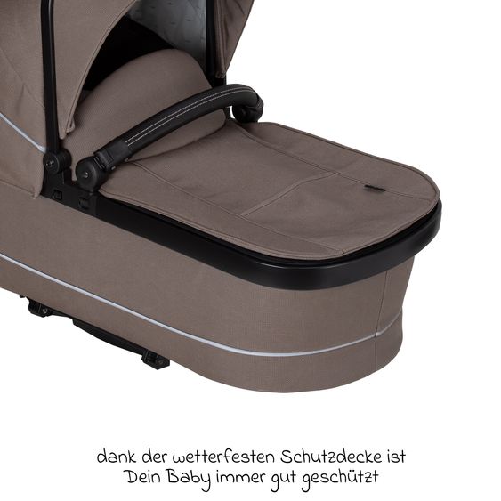 Hartan 2in1 Kombi-Kinderwagen-Set Rock IT GTR Outdoor bis 22 kg belastbar mit Knickschieber, Handbremse, Sportsitz, Falttasche Premium & Regenschutz - Toffee