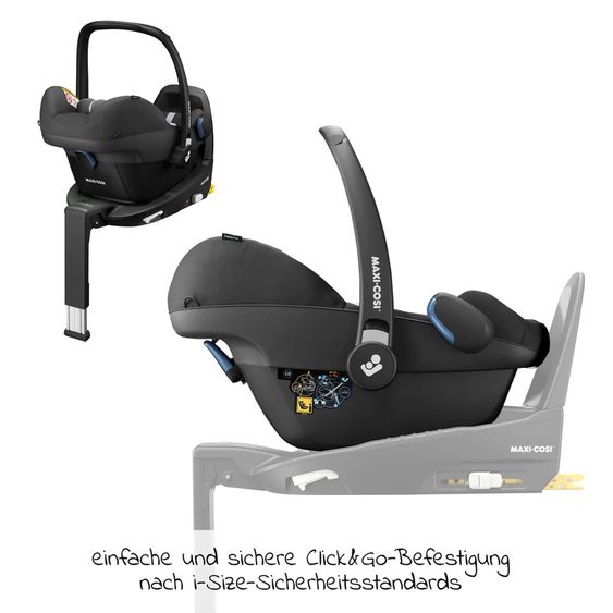 Hartan 4in1 Kombi-Kinderwagen-Set Rockit IT GTR bis 22 kg belastbar mit Falttasche Trend, Babyschale Pebble Pro, Isofix-Basis FamilyFix3, Mückennetz, Regenschutz & Spieltier - Leaf