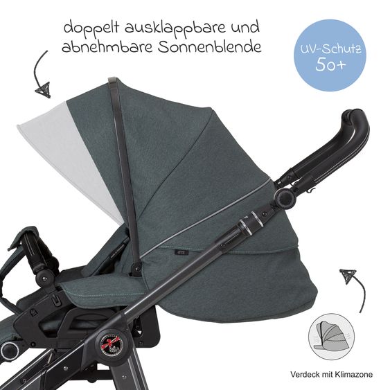 Hartan Buggy & Sportwagen Racer GTS bis 22 kg belastbar mit Handbremse, Knickschieber inkl. Regenschutz - Animal Stars