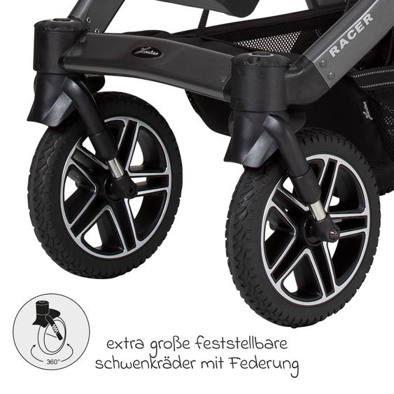 Hartan Buggy & Sportwagen Racer GTS bis 22 kg belastbar mit Handbremse, Knickschieber inkl. Regenschutz - Animal Stars