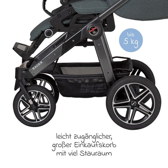Hartan Buggy & Sportwagen Racer GTS bis 22 kg belastbar mit Handbremse, Knickschieber inkl. Regenschutz - Animal Stars