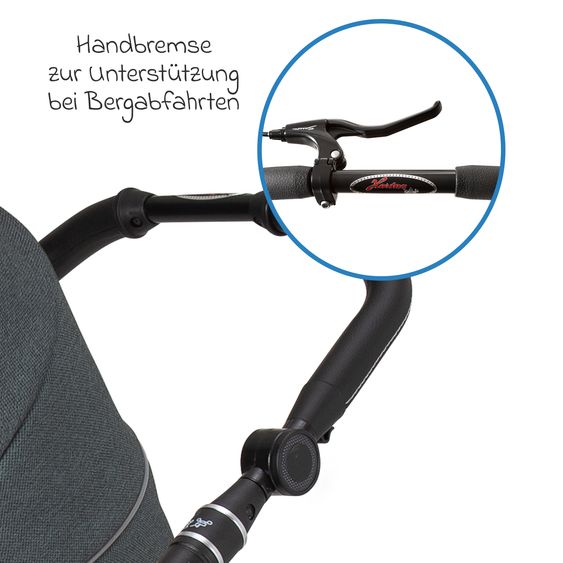 Hartan Buggy & Sportwagen Racer GTS bis 22 kg belastbar mit Handbremse, Knickschieber inkl. Regenschutz - Animal Stars