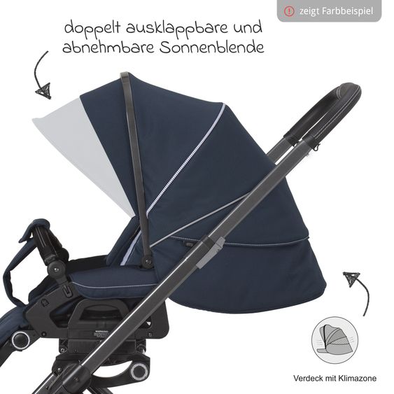 Hartan Buggy & Sportwagen Vip GTS bis 22 kg belastbar mit Teleskopschieber inkl. Regenschutz - Happy Feet