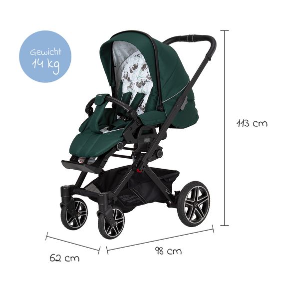 Hartan Passeggino e carrozzina Vip GTS fino a 22 kg di portata con maniglione telescopico incluso parapioggia - Panda Family