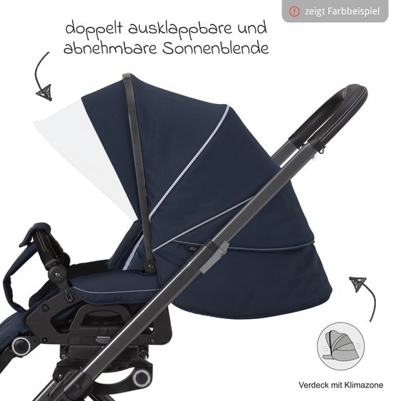 Hartan Buggy & pushchair Vip GTS up to 22 kg load capacity with telescopic push bar incl. rain cover - Rainbow