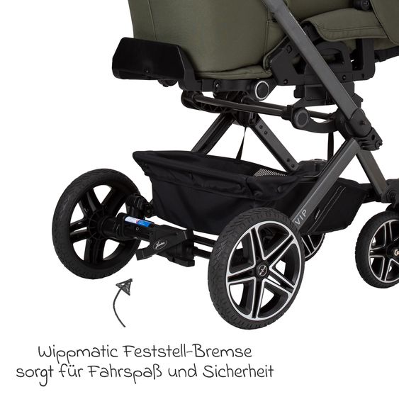 Hartan Buggy & Sportwagen Vip GTS bis 22 kg belastbar mit Teleskopschieber inkl. Regenschutz - Rainbow