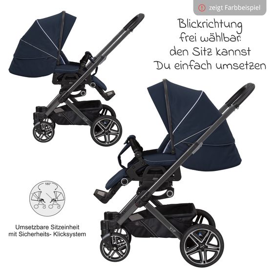 Hartan Buggy & pushchair Vip GTS up to 22 kg load capacity with telescopic push bar incl. rain cover - Rainbow