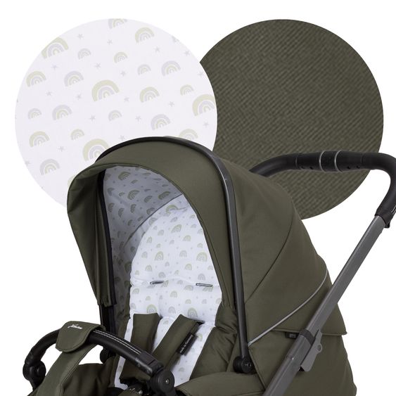 Hartan Buggy & pushchair Vip GTS up to 22 kg load capacity with telescopic push bar incl. rain cover - Rainbow