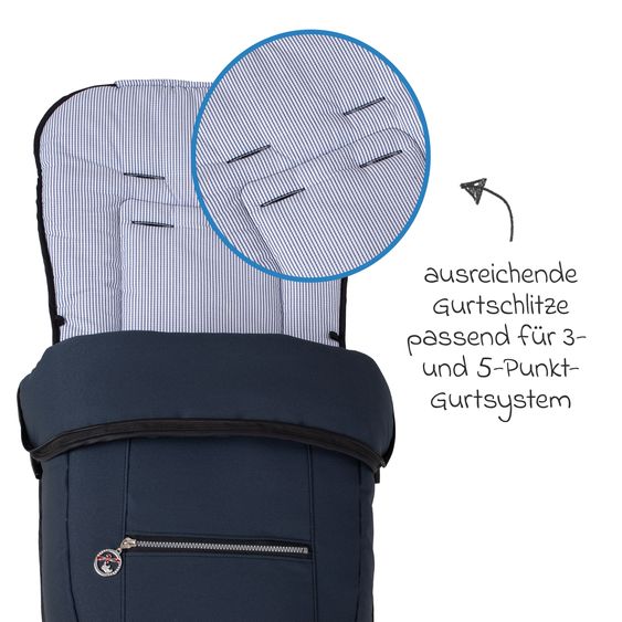 Hartan Fleece-Fußsack SoWi Casual mit Fleece-Einlage für Racer GTS, VIP GTS & Topline GTS - Navy Stripes