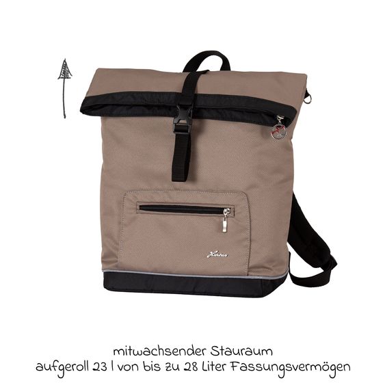 Hartan Wickelrucksack Space Bag Casual Rolltop inkl. Wickelauflage, Schmutztasche & Flaschenhalter - Happy Feet