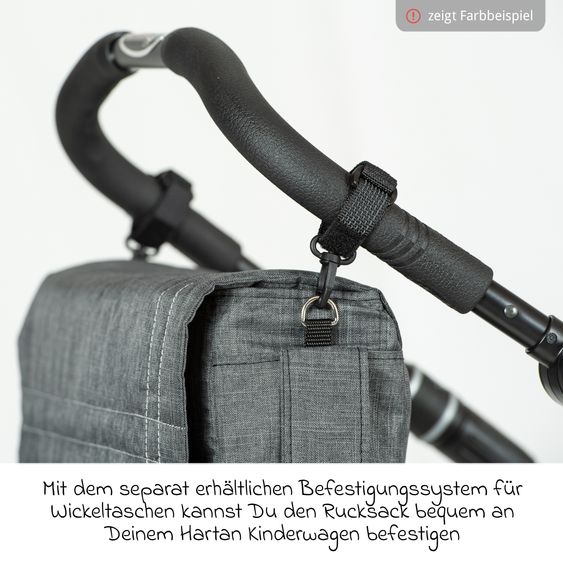 Hartan Wickelrucksack Space Bag Casual Rolltop inkl. Wickelauflage, Schmutztasche & Flaschenhalter - Happy Feet