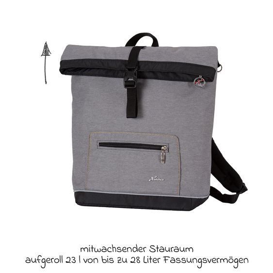 Hartan Wickelrucksack Space Bag Casual Rolltop inkl. Wickelauflage, Schmutztasche & Flaschenhalter - Little Zoo