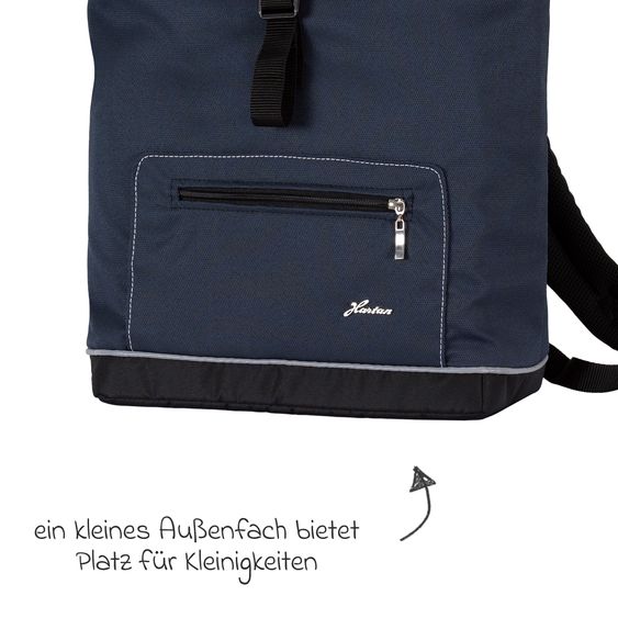 Hartan Wickelrucksack Space Bag Casual Rolltop inkl. Wickelauflage, Schmutztasche & Flaschenhalter - Navy Stripes