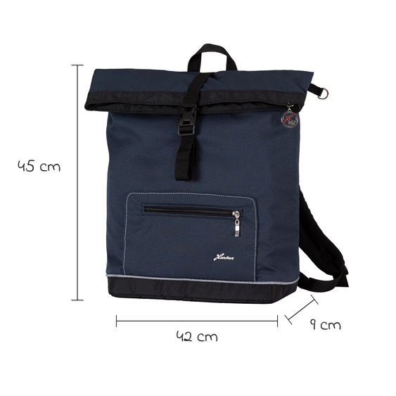 Hartan Wickelrucksack Space Bag Casual Rolltop inkl. Wickelauflage, Schmutztasche & Flaschenhalter - Navy Stripes