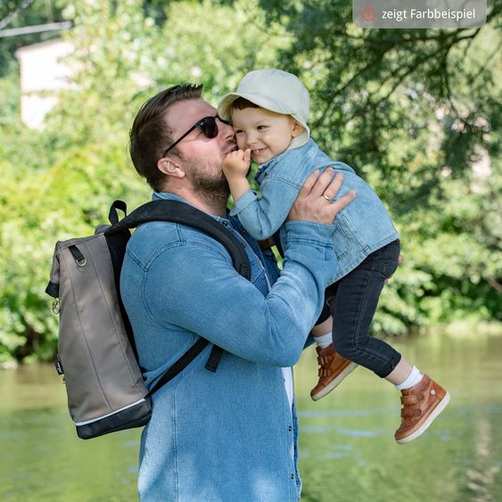 Hartan Wickelrucksack Space Bag Casual Rolltop inkl. Wickelauflage, Schmutztasche & Flaschenhalter - Navy Stripes