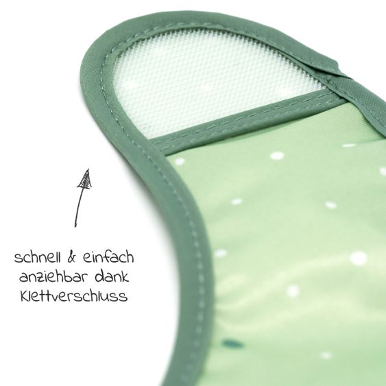 Hauck 12-tlg. Esslern-Set für Alpha Plus - Essbrett Click Tray + 2x Teller + 2x Besteck + 5x Klettlätzchen - Weiß Grau Salbei