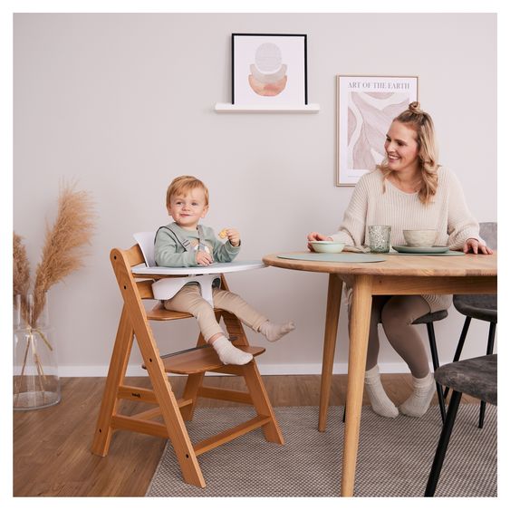 Hauck Set Économique Alpha Plus 2 Pièces - Chaise Haute + Coussin De Siège Deluxe - Beige - Naturel