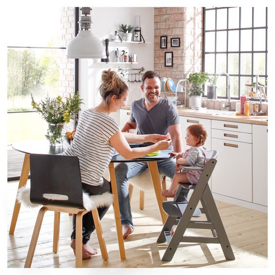 Hauck 2-pc Alpha Plus Saver Set - Highchair + Seat Cushion Deluxe - Grey