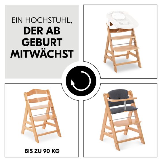 Hauck Set risparmio 2 pz Alpha Plus Seggiolone + Cuscino Deluxe - Natur