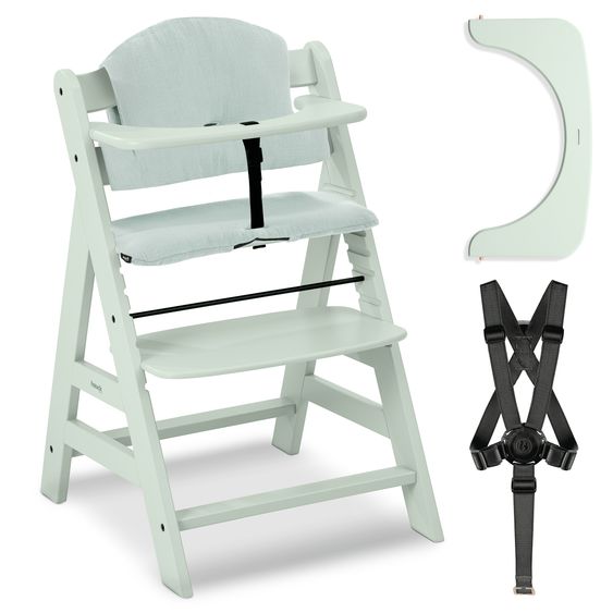 Hauck 2-pcs Alpha Plus Saver Set - Highchair + seat cushion - Muslin - Mint