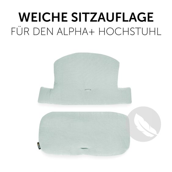 Hauck 2-pcs Alpha Plus Saver Set - Highchair + seat cushion - Muslin - Mint