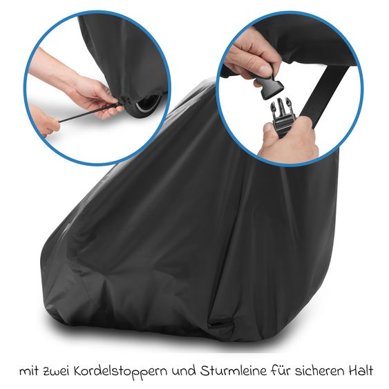 Hauck 2in1 Fahrradanhänger Dryk Duo für 2 Kinder (bis 44 kg) - Bike Trailer & City Buggy - inkl. Faltgarage - Melange Grey