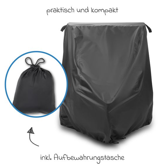 Hauck 2in1 Fahrradanhänger Dryk Duo für 2 Kinder (bis 44 kg) - Bike Trailer & City Buggy - inkl. Faltgarage - Melange Grey