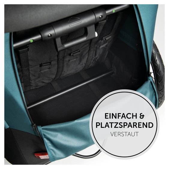 Hauck 2in1 Fahrradanhänger Dryk Duo für 2 Kinder (bis 44 kg) - Bike Trailer & City Buggy - inkl. GRATIS Schutzpaket - Melange Grey