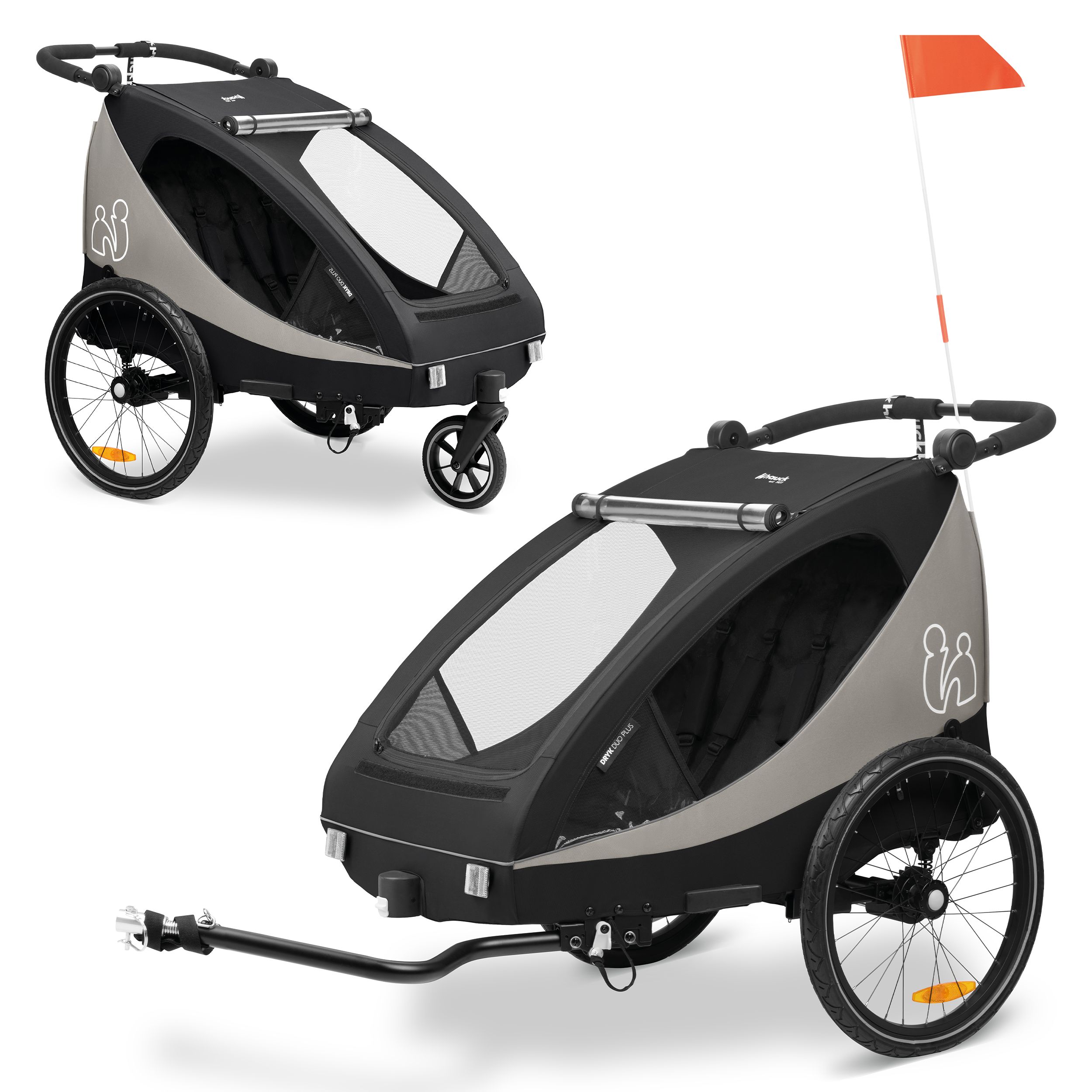 Hauck Accoppiatore Per Rimorchio Bici Bambini Dryk Duo, Dryk Duo Plus E Bike N Walk Duo Gancio Di Traino Bici Stabile E Resistente Facile Da Fissare Alla Bicicletta Metallo Nero