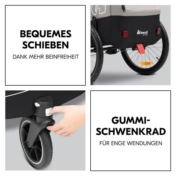 Hauck 2in1 Fahrradanhänger Dryk Duo Plus für 2 Kinder (bis 44 kg) - Bike Trailer & City Buggy - Black