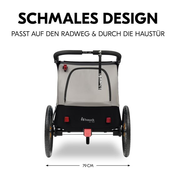 Hauck 2in1 Fahrradanhänger Dryk Duo Plus für 2 Kinder (bis 44 kg) - Bike Trailer & City Buggy - Black