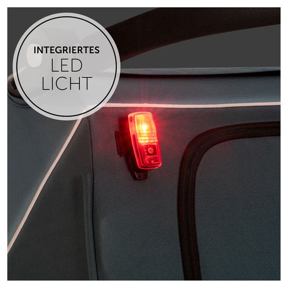 Hauck Set risparmio 2in1 Rimorchio bici Dryk Duo - per 2 bambini (fino a 44 kg) - Rimorchio bici & Passeggino Leggero City - incl. Seggiolino auto Lounger - Ocean Green